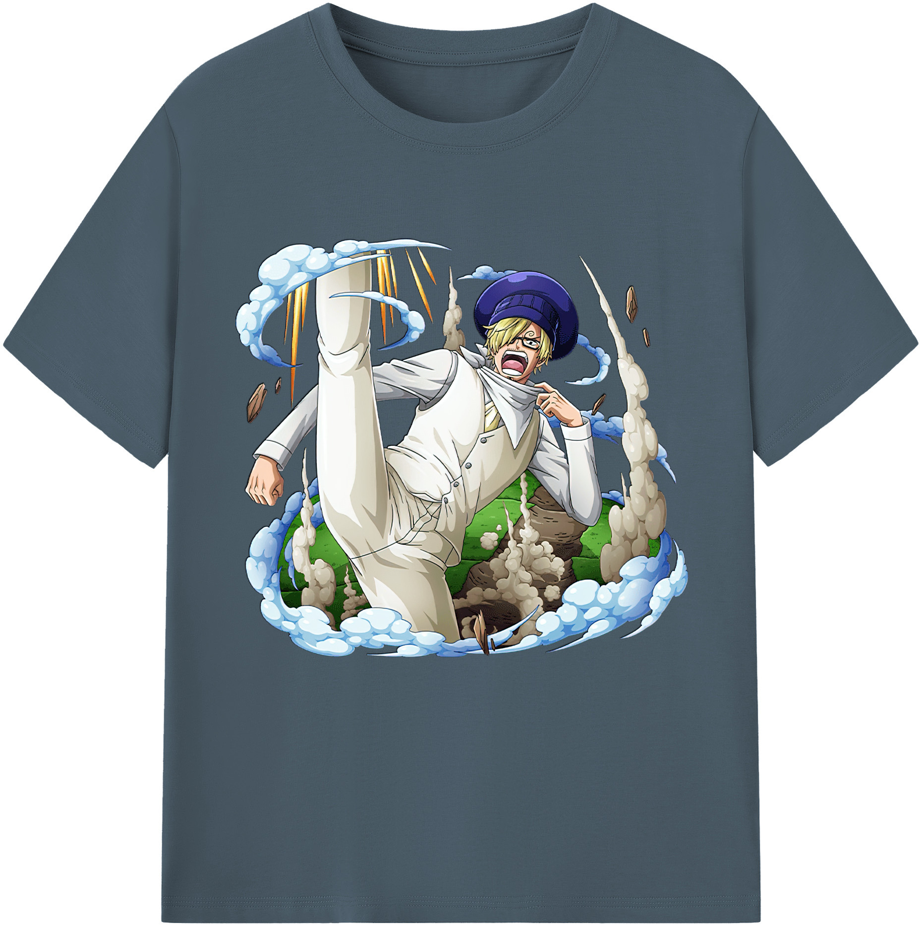 ワンピース サンジ ONE PIECE Sanji 綿100％半袖Tシャツ（フロントプリント）